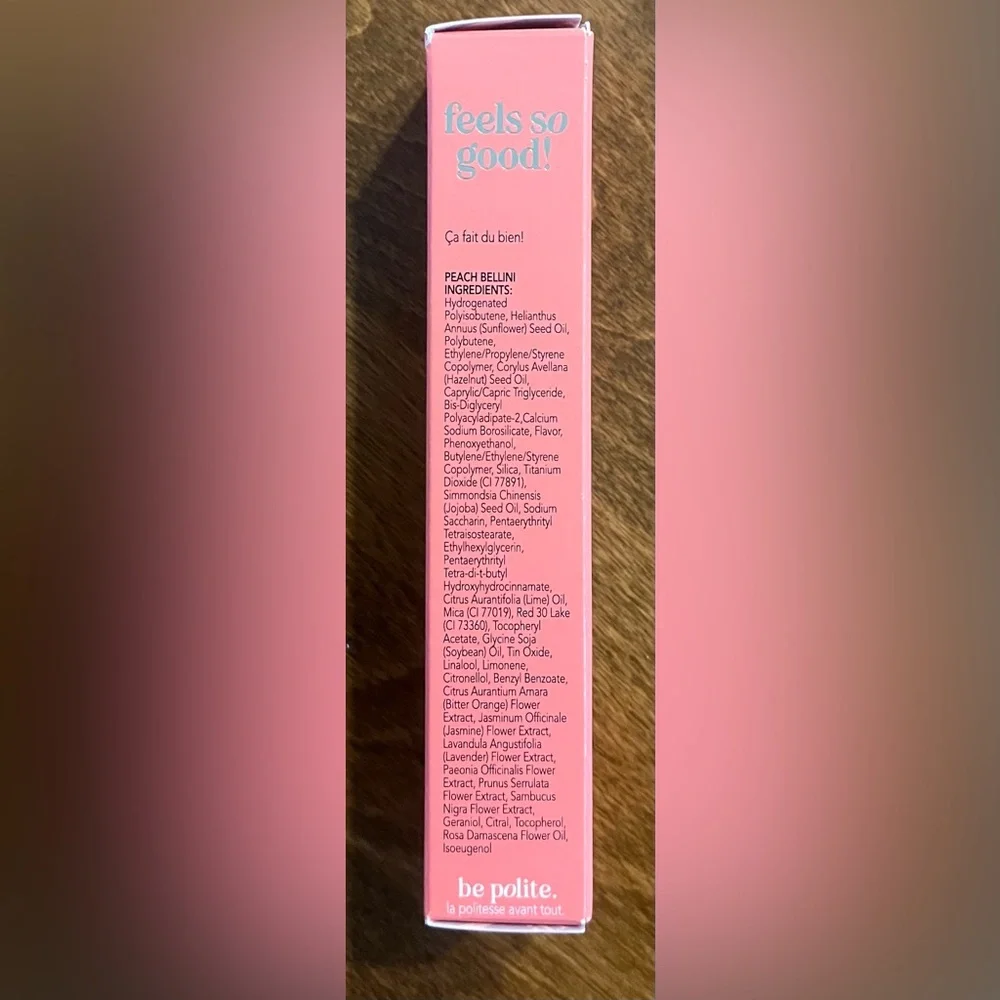 🌻 Polite Society Polite Pout Lip Gloss - Peach Bellini Full Size NEW in Box